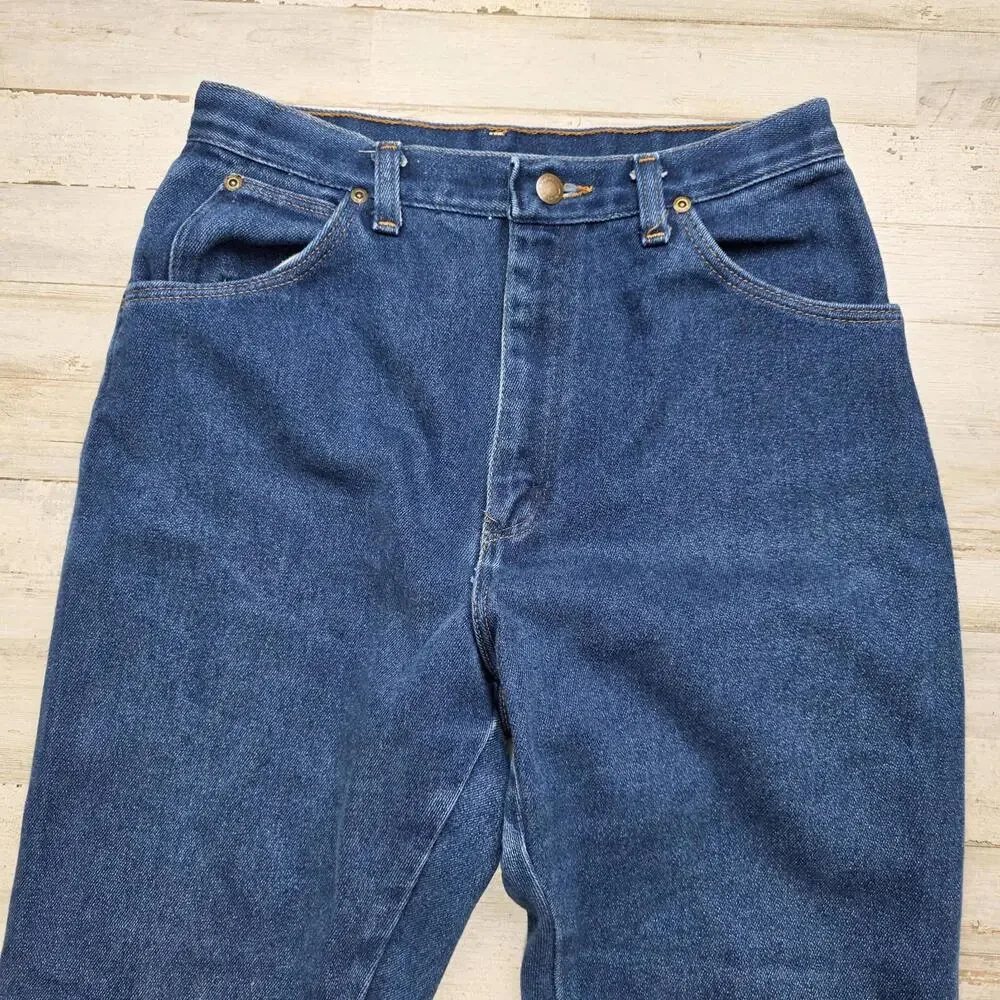Vintage 70s Wrangler Jeans Women No Fault Denim High Waist MOM 14x32 Fits 28" - Picture 4 of 10